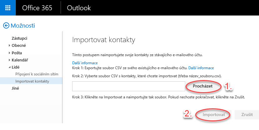 Migrace kontaktů a kalendáře z Google Apps do Office 365 - postup 10