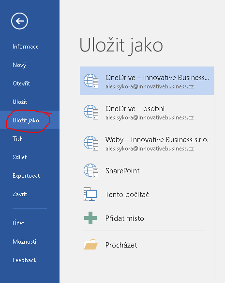 Uložit jako PDF v programu Microsoft Word