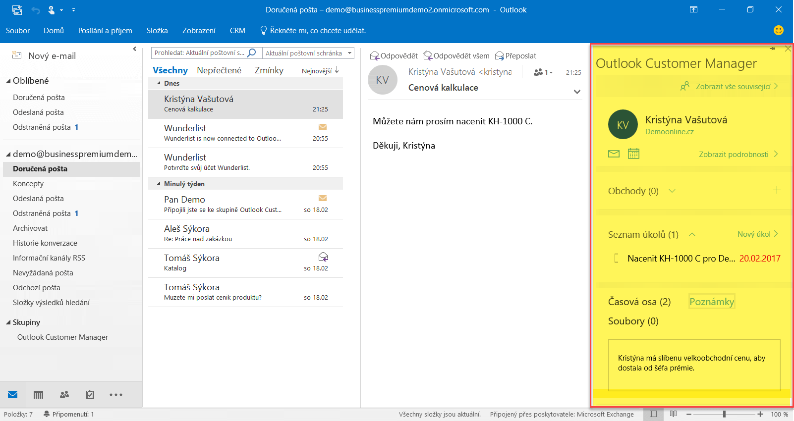 Microsoft Outlook Customer Manager