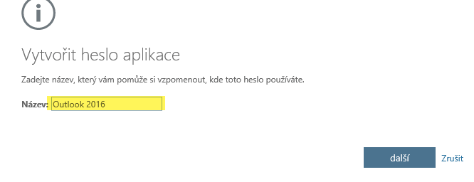 Vytvoření hesla aplikace pro Office 365 při dvoufázové autentifikaci 270