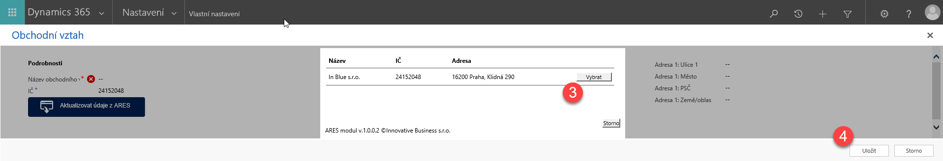 Napojení Dynamics 365 for Sales na ARES 8