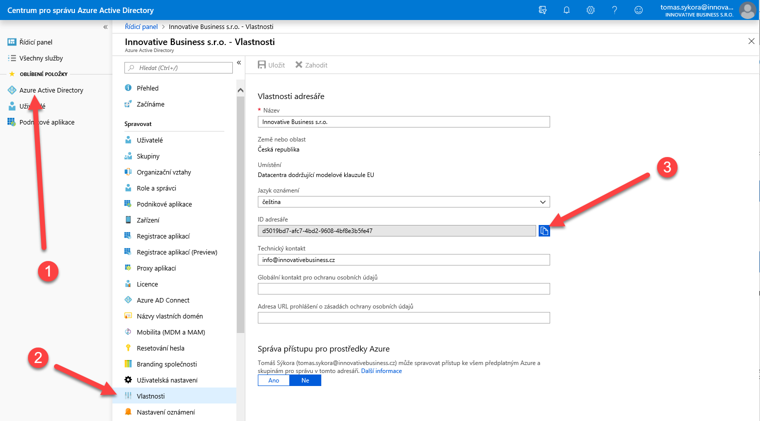 Nastavení SSO pro službu Requestor v Azure Active Directory (Office 365) 3