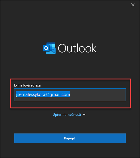 Nastavení účtu Gmail v Outlooku 5