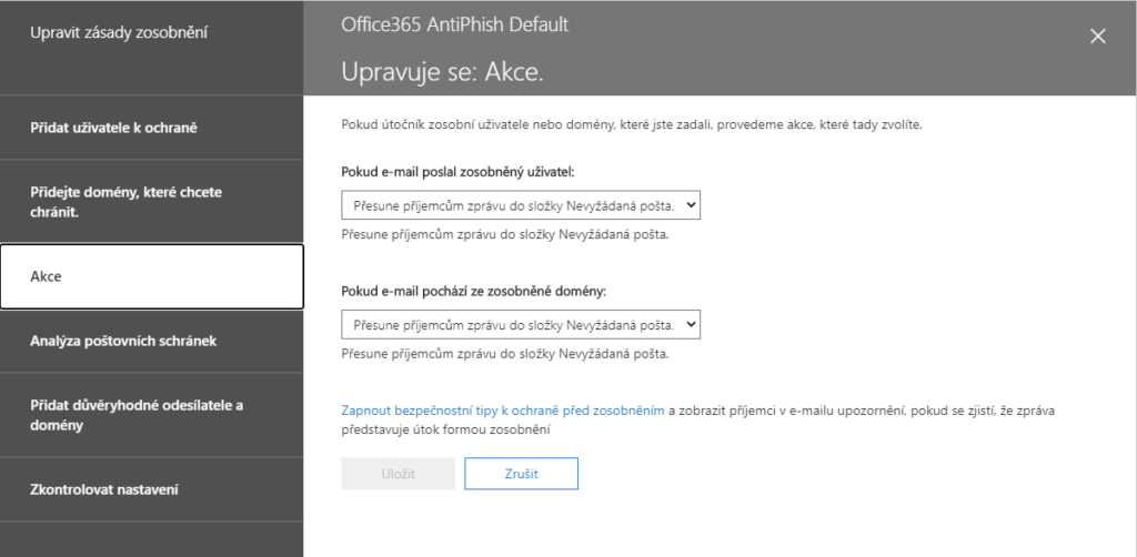 Microsoft 365 anti phishingový filtr odmítá zprávy z vašeho freemailu 145