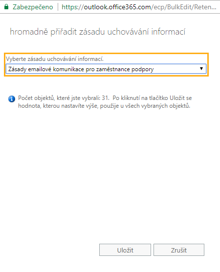 Nastavení Archivu emailů v Exchange Online 156