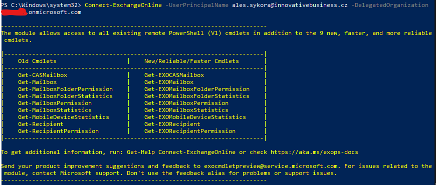 Správa zákaznického tenantu Microsoft 365 přes PowerShell 121