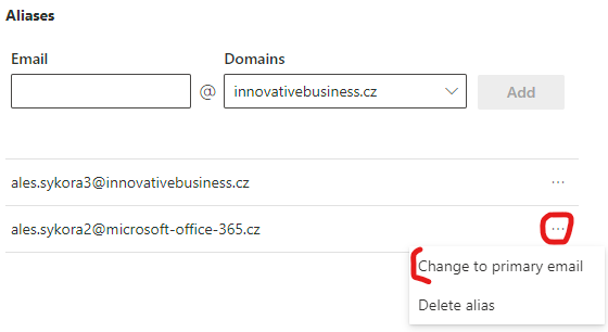 Sdílená schránka se stejným aliasem a jinou doménou v Microsoft 365 9